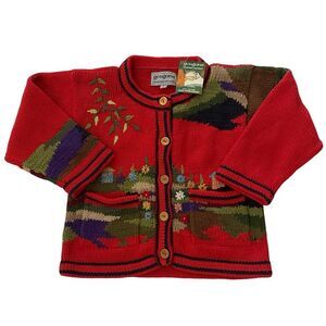 New Gougane Hand Made Knitwear Embroidered Sweater Cardigan Size 3